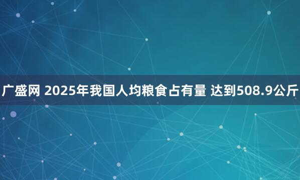 广盛网 2025年我国人均粮食占有量 达到508.9公斤