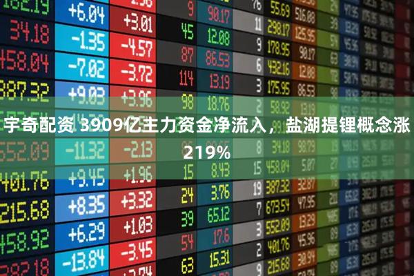 宇奇配资 3909亿主力资金净流入，盐湖提锂概念涨219%